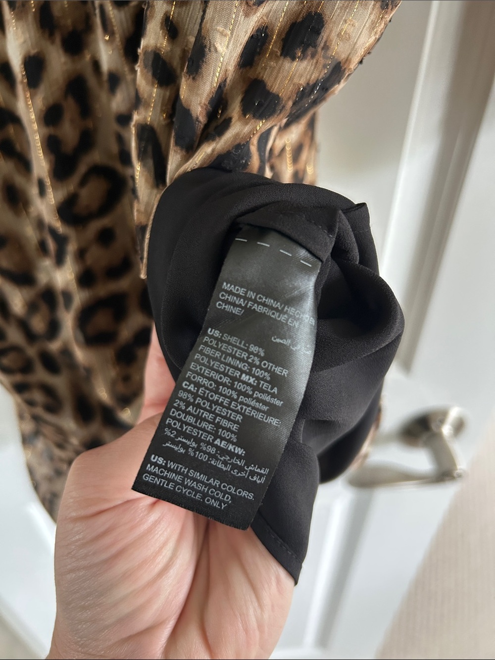 NWT WHBM White House Black Market Leopard Print Long Sleeve Dress - NWT, Size 8 - Picture 5 of 5